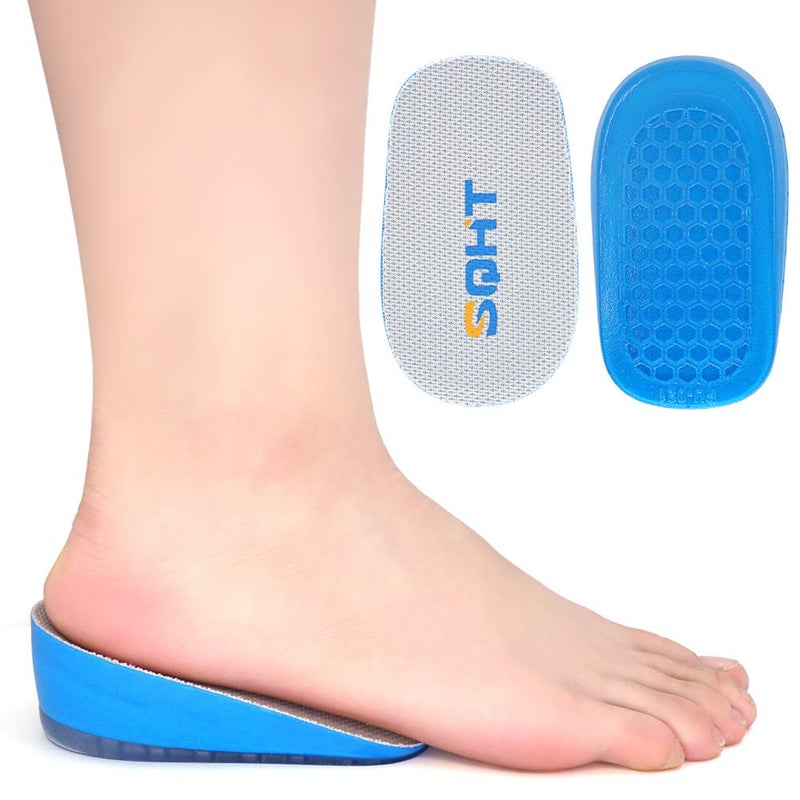 SQHT Height Increase Insole - Gel Heel Lift Inserts  Elevator Shoe Lifts Insoles for Men and Women (Large (1.4 "" Height)) Blue&Beige - Image 2